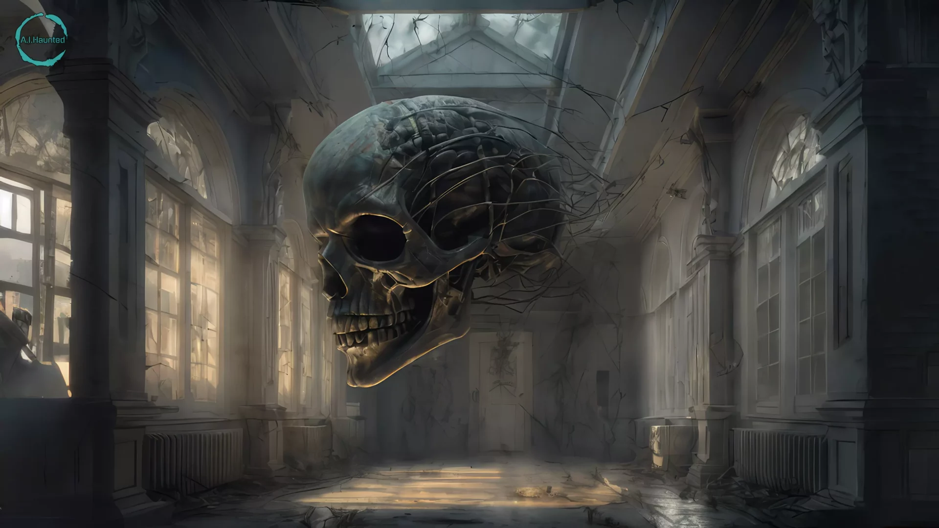Darling, there is a big flying Skull in our Hallway