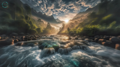 Sunset in the Mountains